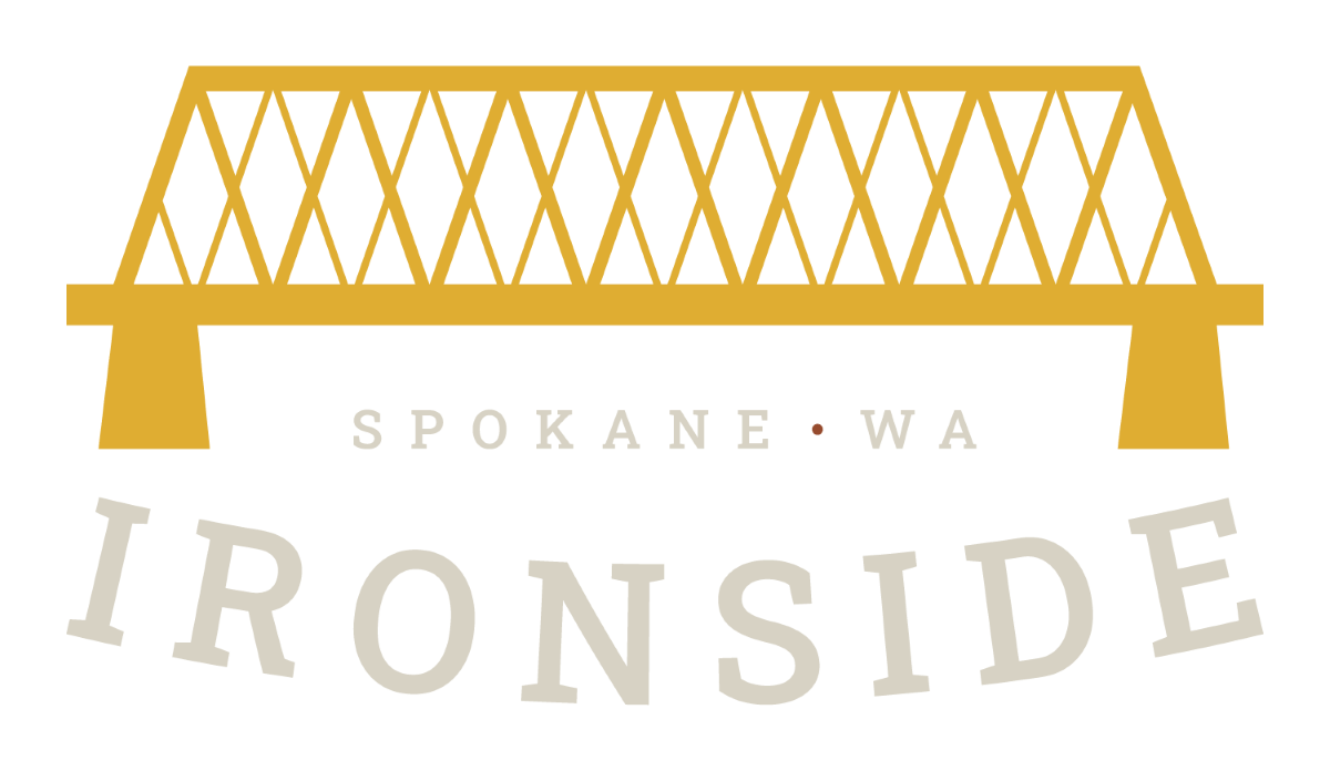 the logo or sign for the hotel at Ironside Apartments, Washington, 99202